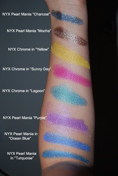 NYX Eyeshadow Swatches and