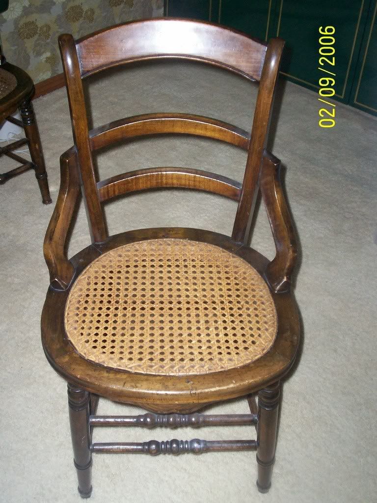 Set Of 6 Handmade Cane Bottom Dining Chairs, Circa 1800's (3 Need