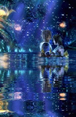 YunaandTidusreflectingwater