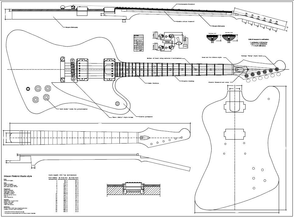 Firebird Guitar Body Template