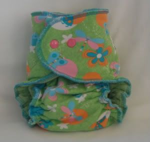 Medium Butterfly and Flowers Fitted Diaper