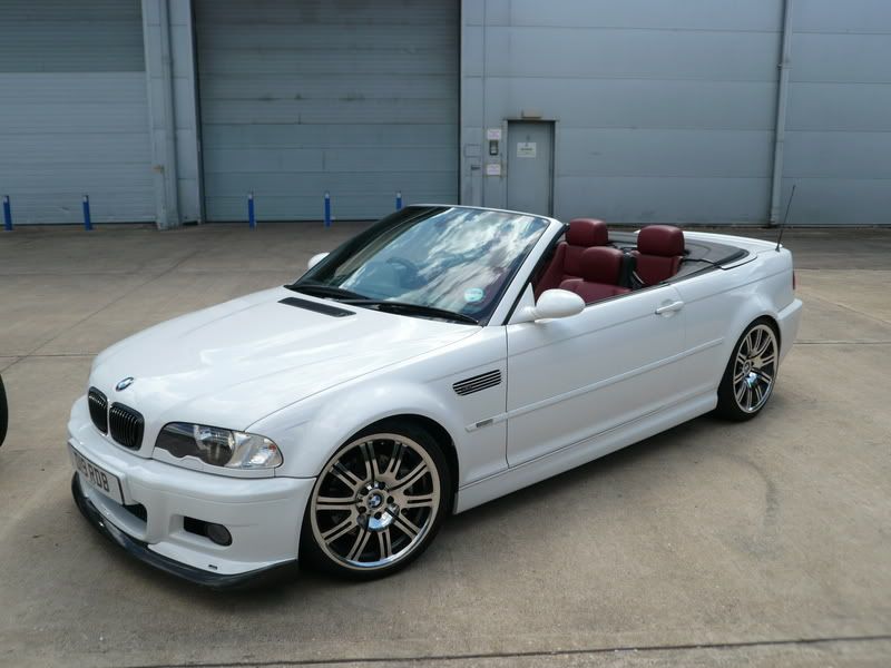 white m3 cab red leather lowered 25 mmAC Schnitzer front lip spoiler