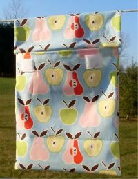 Apples + pears clothespin bag