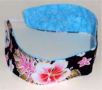 Reversible Hawaiian flower headband/blue