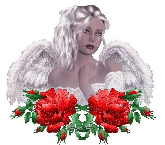 Angel with red roses Pictures, Images and Photos