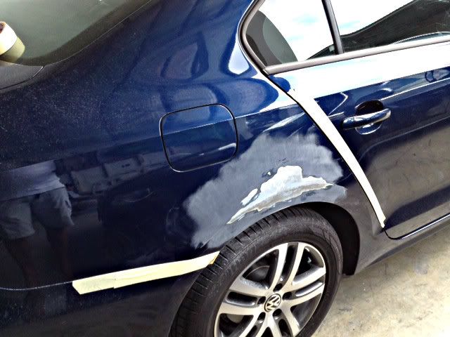  dent that need to knock out for repair and respray on a VW Jetta MK6