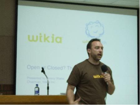 Co-founder of Wikipedia and Wikia Jimbo Wales at a Wikimania Convention