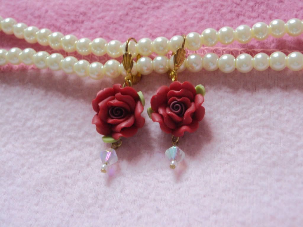 single red rose earrings Pictures, Images and Photos