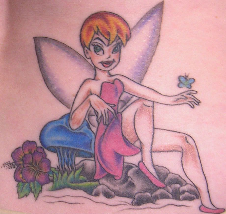 Beautiful Girl tattoo:flower Cartoon fairy