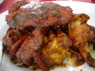 Chilli crab for lunch, superb!