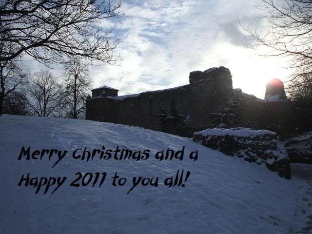 Merry Christmas Colchester Castle in the snow
