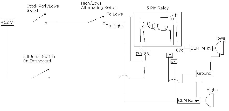 high beam flash wiring diagram -- posted image.
